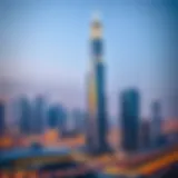 Stunning view of Lillian Tower against the Dubai skyline