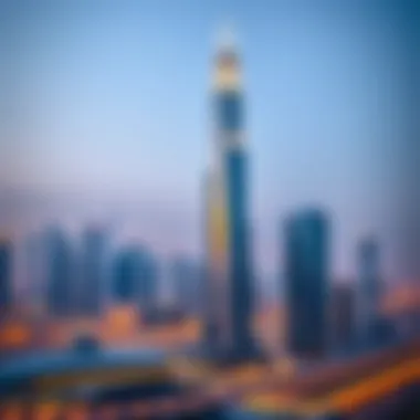 Stunning view of Lillian Tower against the Dubai skyline
