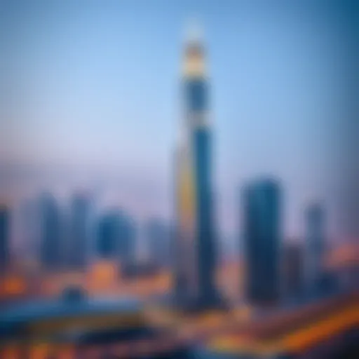 Stunning view of Lillian Tower against the Dubai skyline