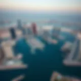 A stunning aerial view of Marina Bay showcasing its luxurious skyline