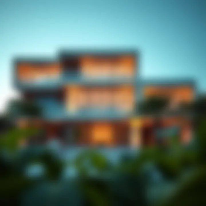 Modern Architectural Marvel of MBL Residence Elegant exterior view of MBL Residence showcasing modern architecture