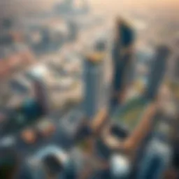 Stunning aerial view of MBR City District One showcasing its architectural marvels