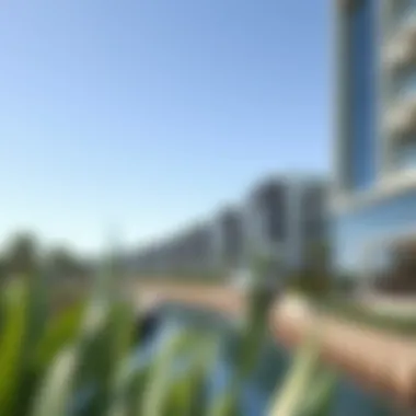 Modern real estate developments along the creek, illustrating the fusion of nature and architecture.