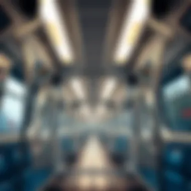 Inside a Modern Dubai Metro Train Interior of a modern metro train in Dubai