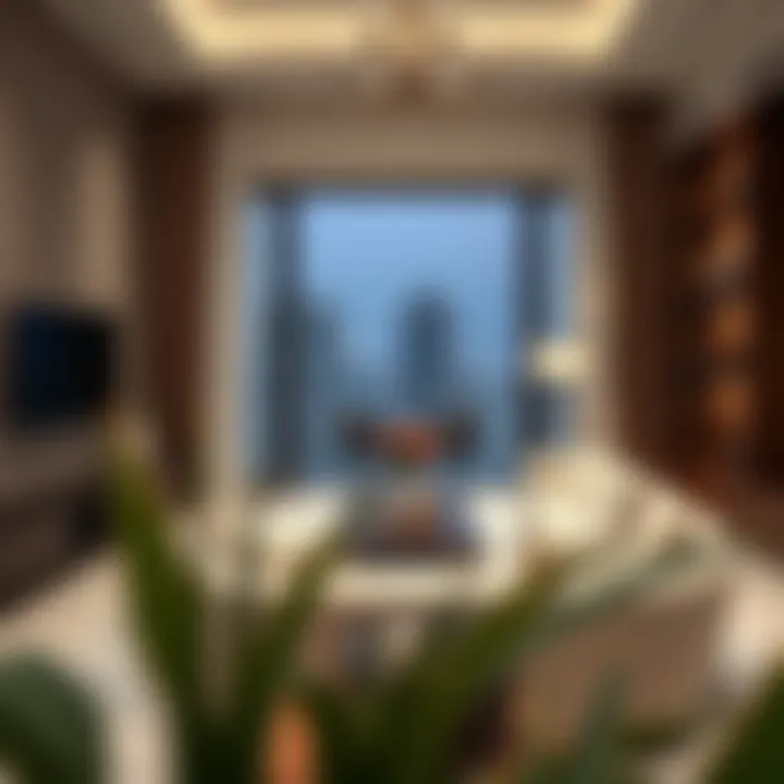 Charming view of midtown furnished apartment living room