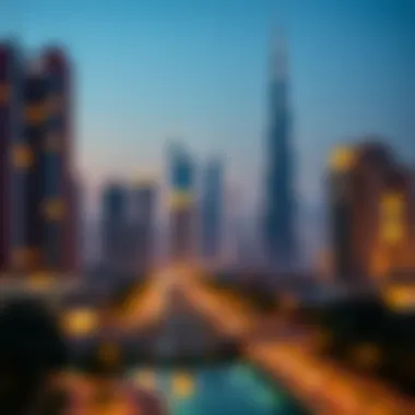 Dubai Skyline Featuring Muraba Properties Skyline of Dubai highlighting the location of Muraba properties