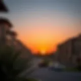 Luxurious view of Muraba properties at sunset
