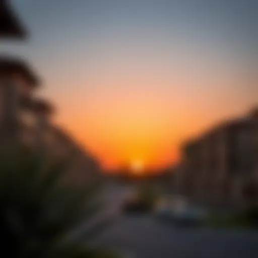 Luxurious view of Muraba properties at sunset
