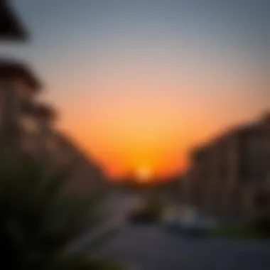Stunning Sunset Over Muraba Properties Luxurious view of Muraba properties at sunset