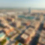 Aerial view of Muwailih showcasing residential complexes