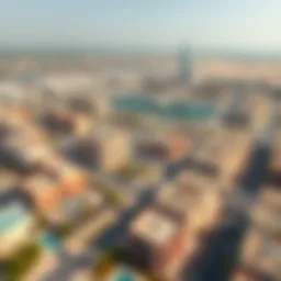 Aerial view of Muwailih showcasing residential complexes