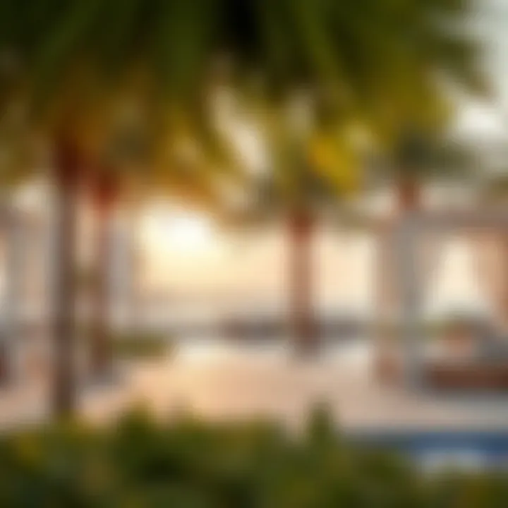 Elegant cabanas surrounded by lush palm trees and serene ambiance