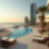 Panoramic view of Niki Beach showcasing luxury sunbeds and azure waters