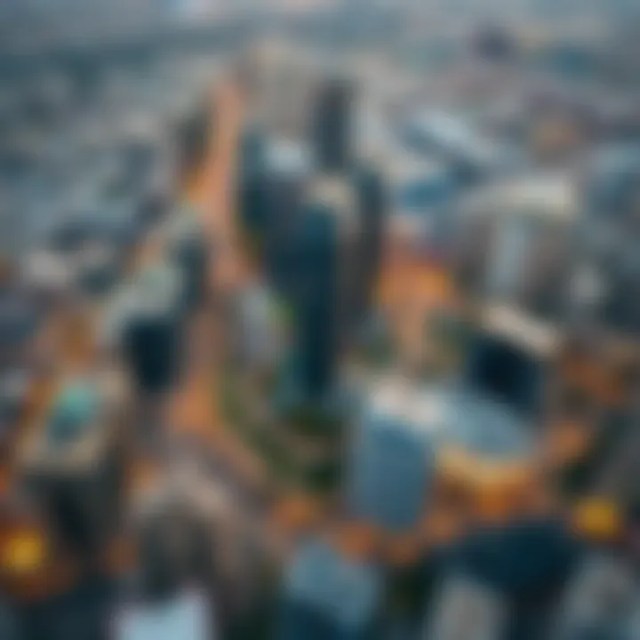 Dubai Business Landscape Aerial view of a bustling business district in Dubai