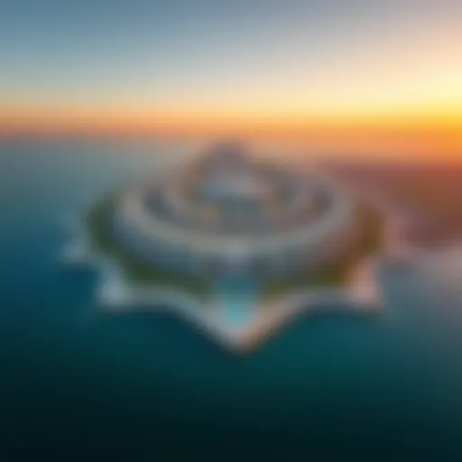 Aerial view of Palm Jumeirah showcasing its unique shape and luxury villas