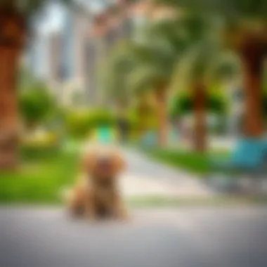 A variety of pet-friendly amenities available in a Dubai park