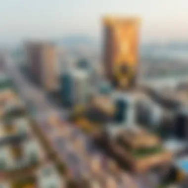 Map highlighting key neighborhoods in Dubai