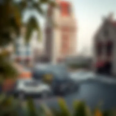 Neighborhood Surrounding Red Diamond Building A panoramic view of the surrounding neighborhood highlighting amenities and accessibility