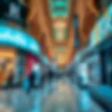 Vibrant shopping scene in Dubai Mall showcasing luxury and value retailers
