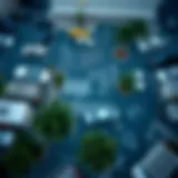 Aerial view of Dubai's parking zones