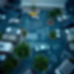 Aerial view of Dubai's parking zones