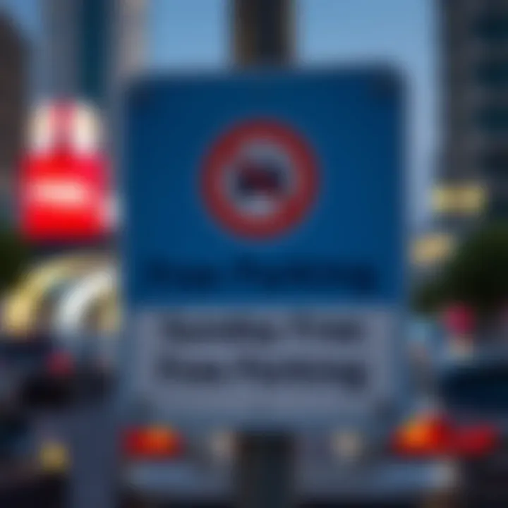 Informative Signage for Sunday Free Parking Signage indicating free parking on Sundays