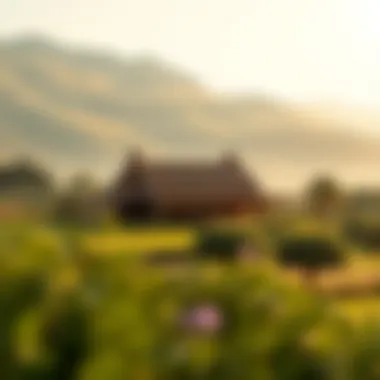 Scenic Landscape Surrounding a Farmhouse Scenic landscape surrounding a farmhouse