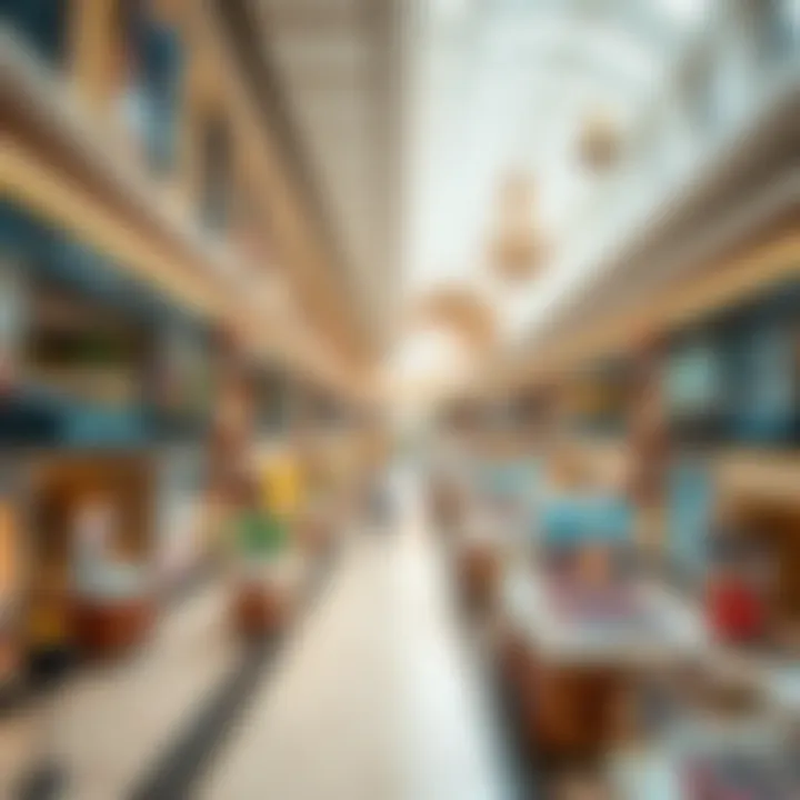 An interior view of a luxurious shopping and lifestyle complex in Dubai