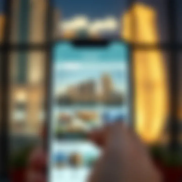 User Interface of the Dubai Brokers App User interface of the Dubai Brokers App showcasing property listings