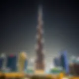 The iconic Burj Khalifa soaring above the skyline of Dubai