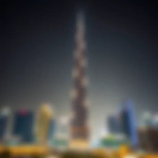 The iconic Burj Khalifa soaring above the skyline of Dubai