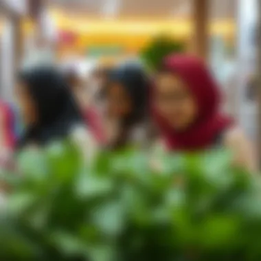 Shoppers Enjoying Outlet Offerings Shoppers exploring various products in an outlet