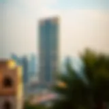 Majestic view of the Rayhana Building against the Dubai skyline