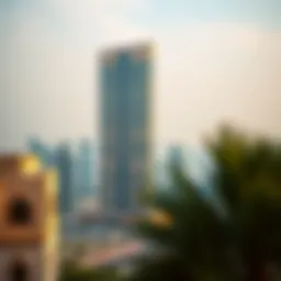 Majestic view of the Rayhana Building against the Dubai skyline