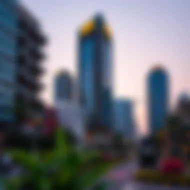 Vibrant neighborhood surrounding The S Tower