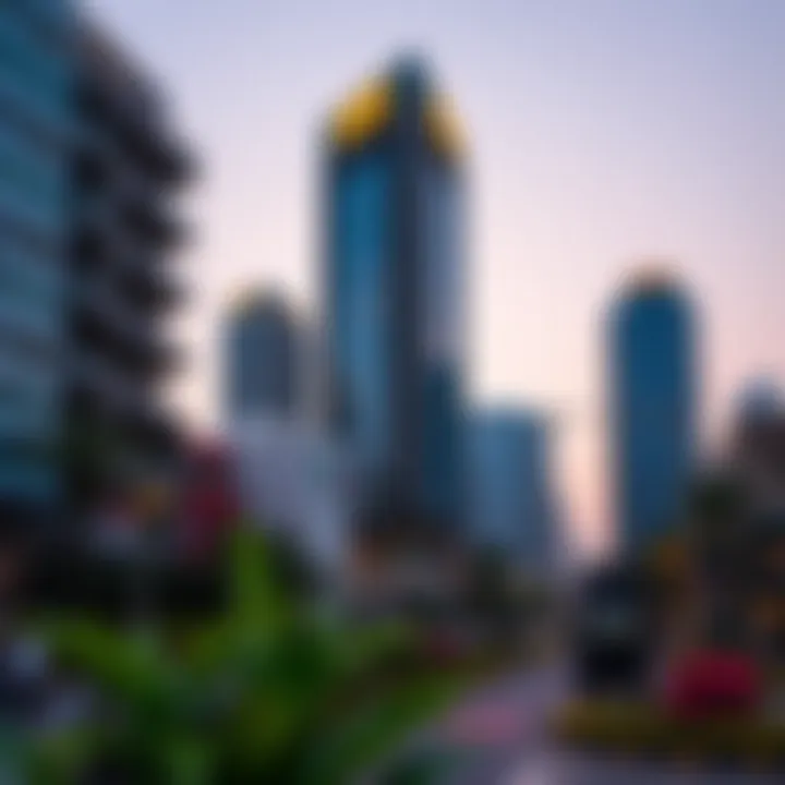 Vibrant neighborhood surrounding The S Tower