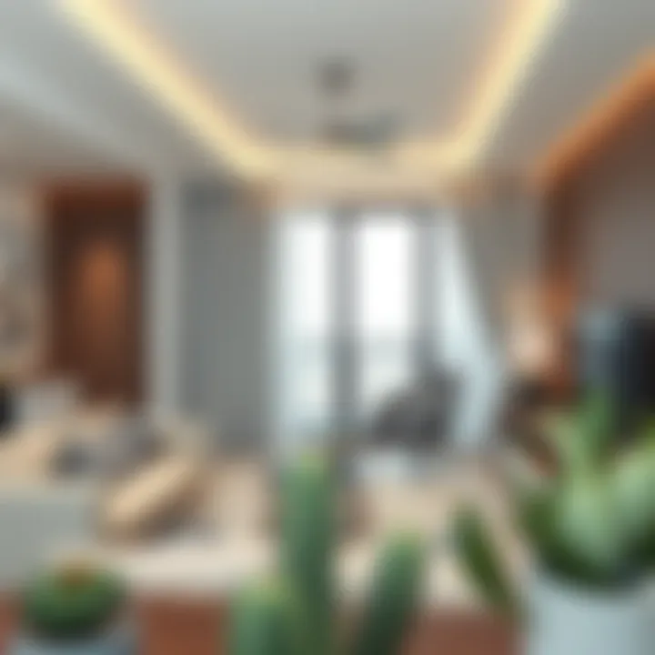 Stylish interior of a modern 1 BHK apartment in Al Warqa