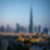 Skyline of Dubai showcasing iconic real estate developments