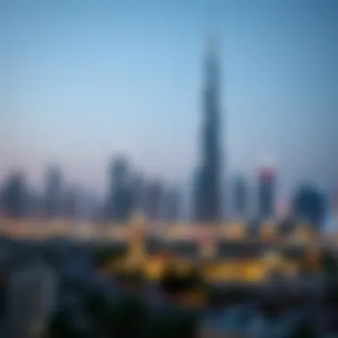 Skyline of Dubai showcasing iconic real estate developments