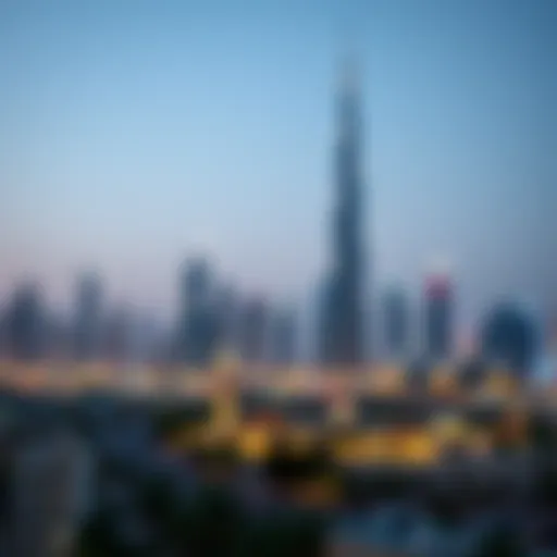 Skyline of Dubai showcasing iconic real estate developments