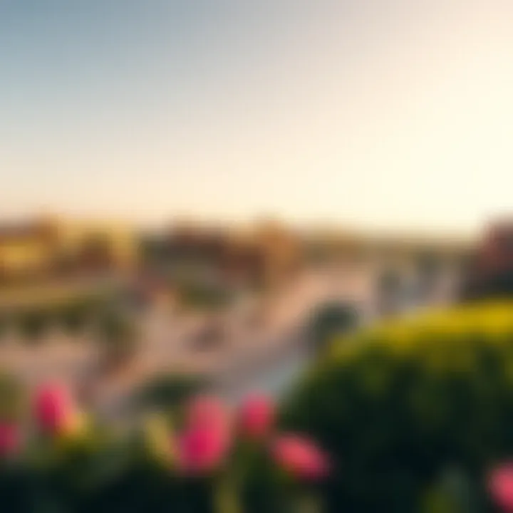 Vibrant Community Life at Heart Lake A panoramic shot depicting the vibrant community life around Heart Lake