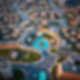 Aerial view of Jumeirah Village Circle's layout
