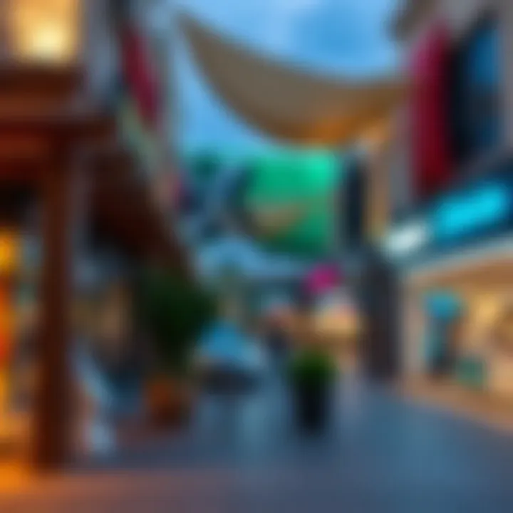 Shopping area with diverse amenities in Jumeirah Village Circle
