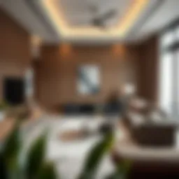 Modern design of a family room in Karama, Dubai