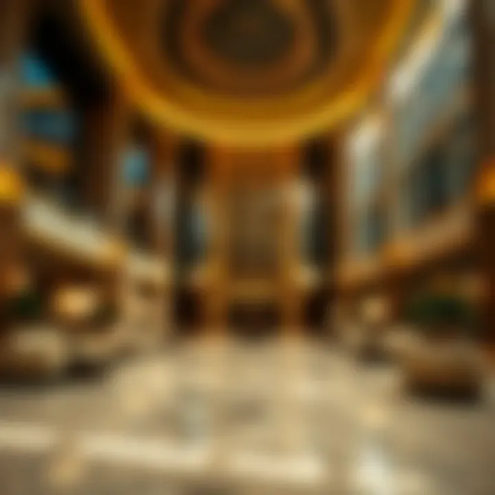 Luxurious interior lobby of Lana Hotel