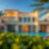 Exterior view showcasing the architectural elegance of Makhattat Villas Masar
