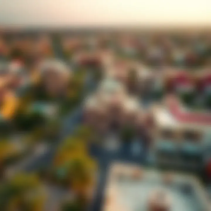Neighborhood Overview of Makhattat Villas Masar Aerial view of the vibrant neighborhood surrounding Makhattat Villas Masar
