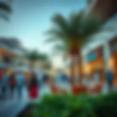Outdoor Leisure Areas of Maryah Island Mall Visitors interacting in the outdoor leisure areas of Maryah Island Mall