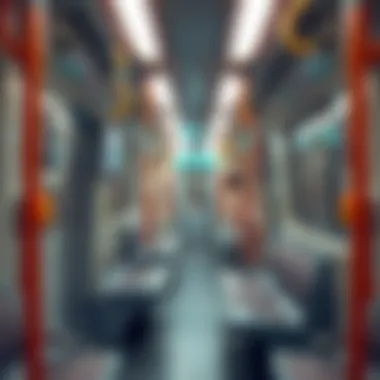 Modern Facilities in Metro Train Interior of a metro train showcasing modern facilities