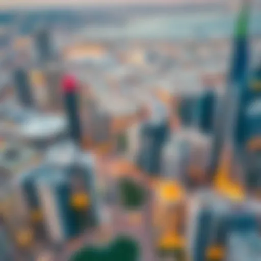 Aerial view of Nahkeel's iconic projects in Dubai